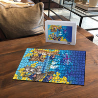 Happy Australia Flag Day Puzzle Aussie Animals Grunge Style