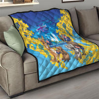 Happy Australia Flag Day Quilt Aussie Animals Grunge Style