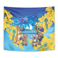 Happy Australia Flag Day Tapestry Aussie Animals Grunge Style