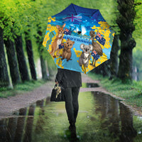 Happy Australia Flag Day Umbrella Aussie Animals Grunge Style