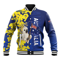 Australia Cockatoo Baseball Jacket Aussie Flag With Golden Wattle