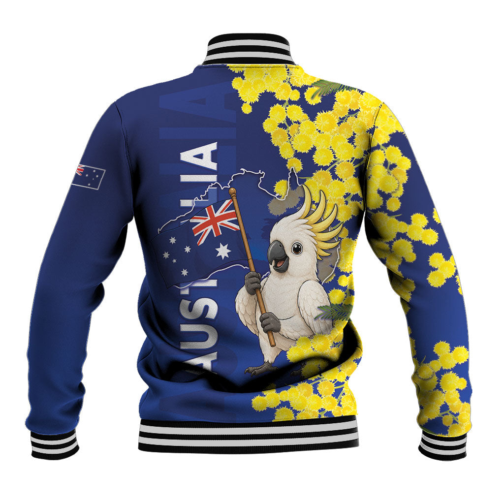Australia Cockatoo Baseball Jacket Aussie Flag With Golden Wattle