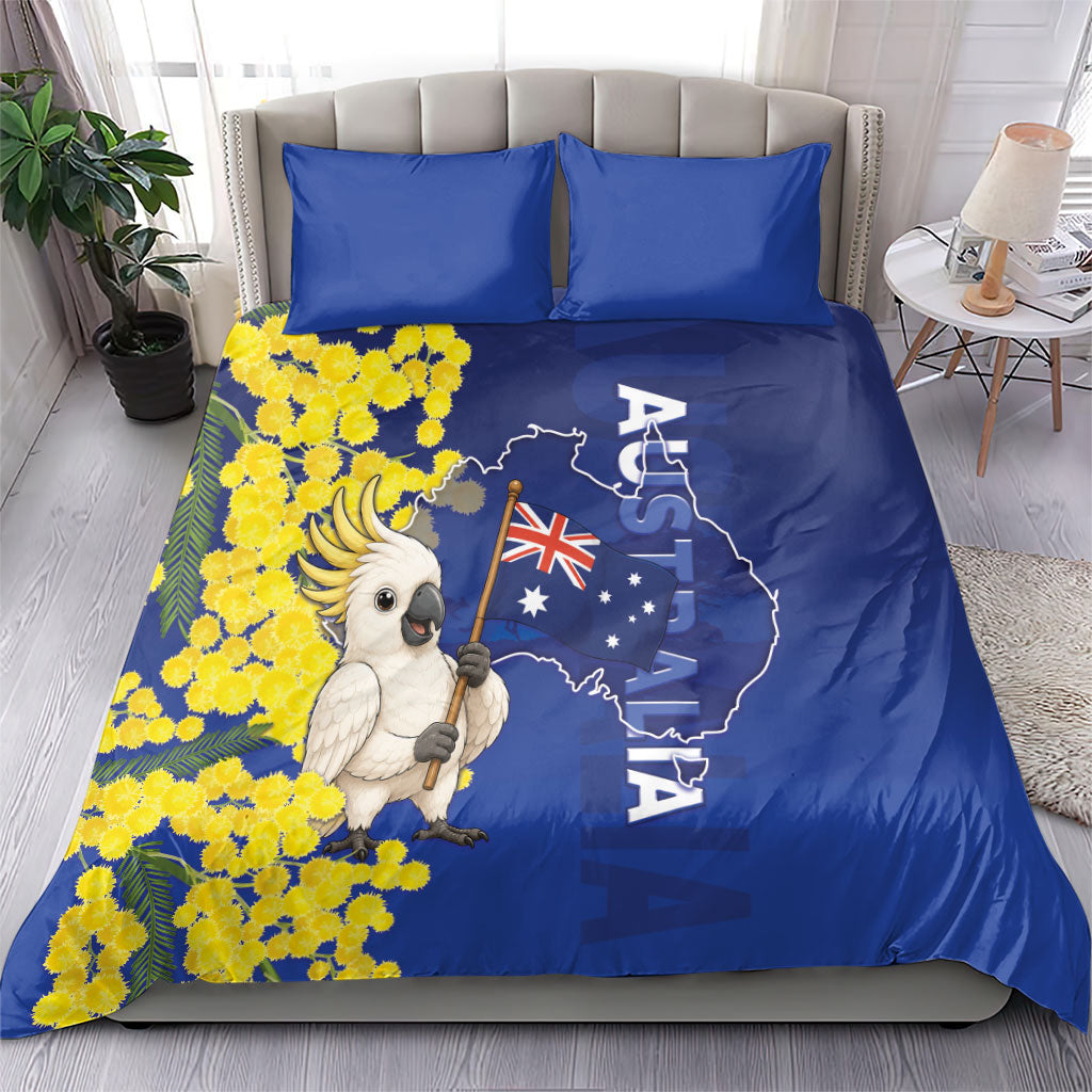 Australia Cockatoo Bedding Set Aussie Flag With Golden Wattle
