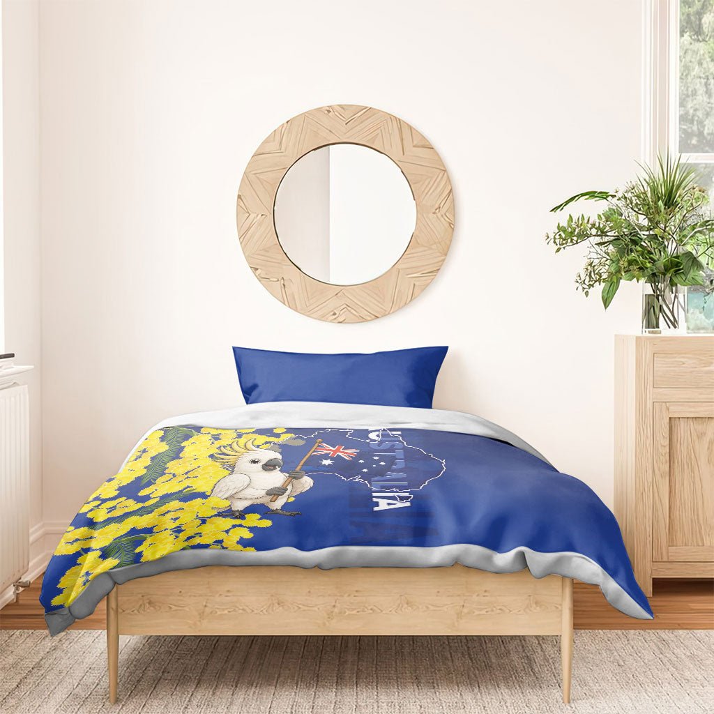 Australia Cockatoo Bedding Set Aussie Flag With Golden Wattle