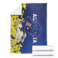 Australia Cockatoo Blanket Aussie Flag With Golden Wattle