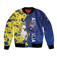 Australia Cockatoo Bomber Jacket Aussie Flag With Golden Wattle