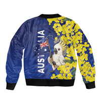 Australia Cockatoo Bomber Jacket Aussie Flag With Golden Wattle