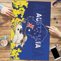 Australia Cockatoo Puzzle Aussie Flag With Golden Wattle