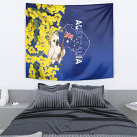 Australia Cockatoo Tapestry Aussie Flag With Golden Wattle