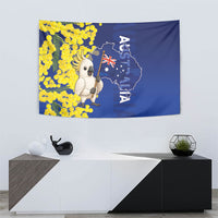Australia Cockatoo Tapestry Aussie Flag With Golden Wattle