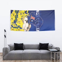 Australia Cockatoo Tapestry Aussie Flag With Golden Wattle
