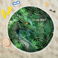 Personalized Ireland Celtic Beach Blanket Irish Roots Dragon Soul - Wonder Print Shop