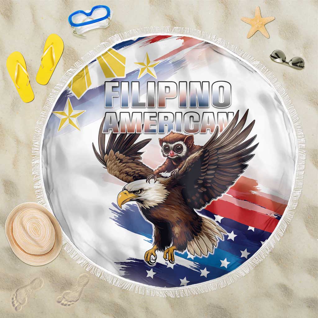 Filipino American History Month Beach Blanket Bald Eagle Tarsier Together LT05 - Wonder Print Shop