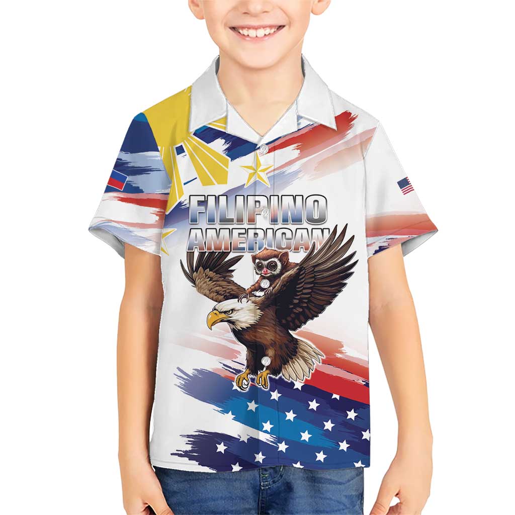 Filipino American History Month Kid Hawaiian Shirt Bald Eagle Tarsier Together LT05 - Wonder Print Shop