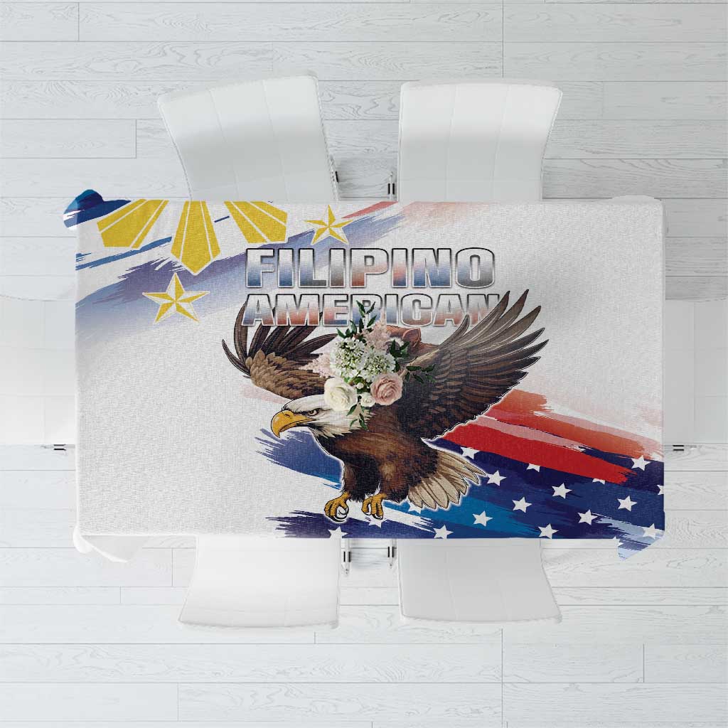 Filipino American History Month Tablecloth Bald Eagle Tarsier Together