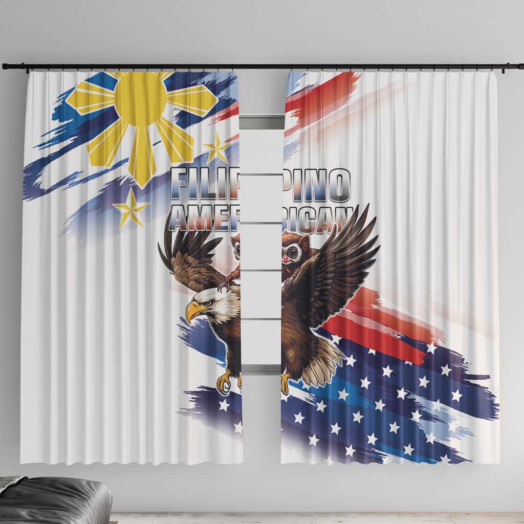 Filipino American History Month Window Curtain Bald Eagle Tarsier Together