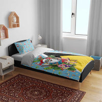 Saint Lucia Christmas Bedding Set Tropical Santa Claus - Wonder Print Shop