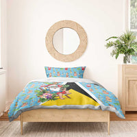 Saint Lucia Christmas Bedding Set Tropical Santa Claus - Wonder Print Shop