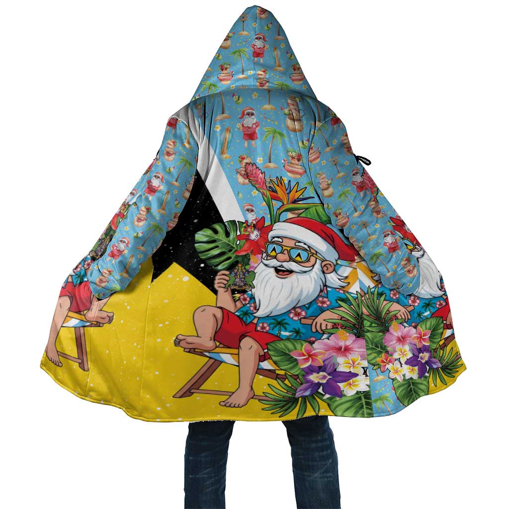 Saint Lucia Christmas Cloak Tropical Santa Claus - Wonder Print Shop