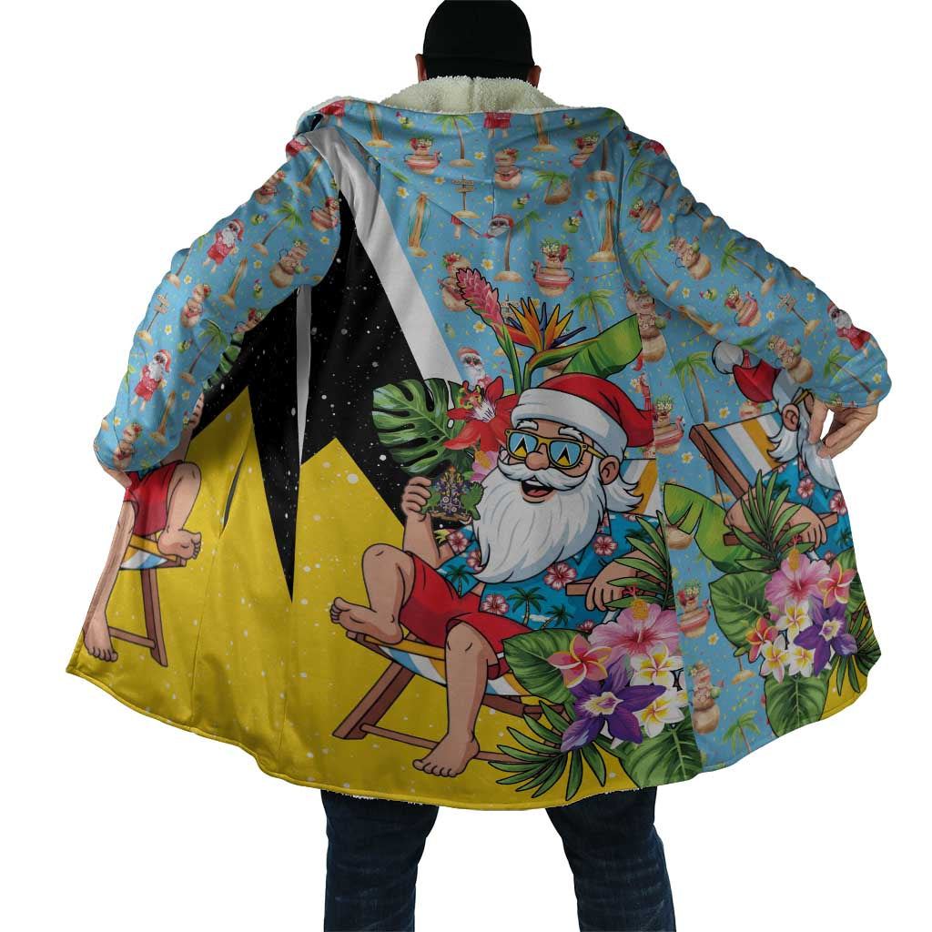 Saint Lucia Christmas Cloak Tropical Santa Claus - Wonder Print Shop