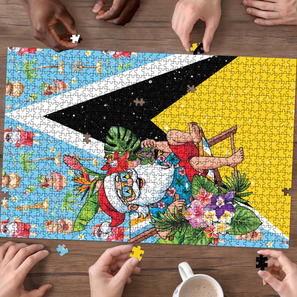 Saint Lucia Christmas Puzzle Tropical Santa Claus - Wonder Print Shop