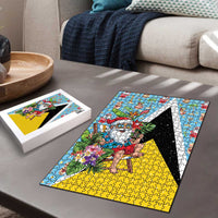 Saint Lucia Christmas Puzzle Tropical Santa Claus - Wonder Print Shop