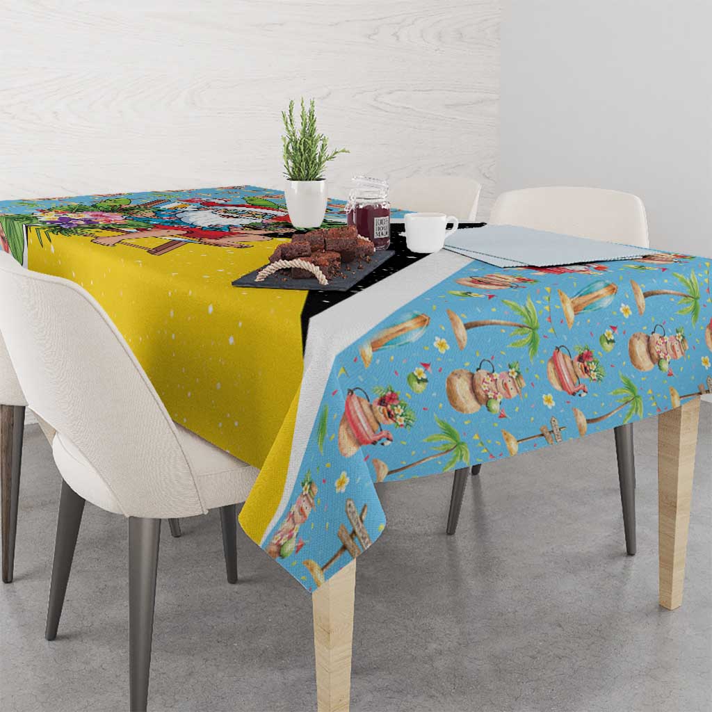 Saint Lucia Christmas Tablecloth Tropical Santa Claus - Wonder Print Shop