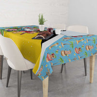 Saint Lucia Christmas Tablecloth Tropical Santa Claus - Wonder Print Shop
