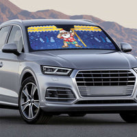 Barbados Christmas Auto Sun Shade Trident Dabbing Santa - Wonder Print Shop