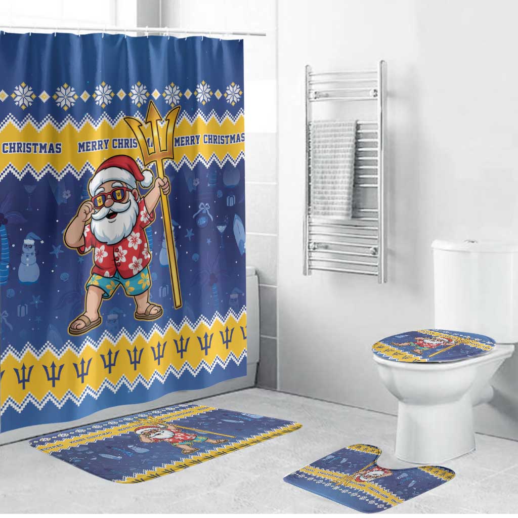 Barbados Christmas Bathroom Set Trident Dabbing Santa - Wonder Print Shop