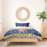 Barbados Christmas Bedding Set Trident Dabbing Santa - Wonder Print Shop
