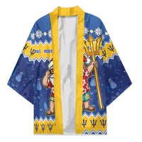 Barbados Christmas Kimono Trident Dabbing Santa - Wonder Print Shop