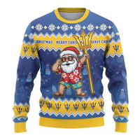 Barbados Christmas Ugly Christmas Sweater Trident Dabbing Santa - Wonder Print Shop
