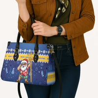 Barbados Christmas Leather Bag Trident Dabbing Santa - Wonder Print Shop