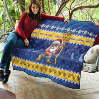 Barbados Christmas Quilt Trident Dabbing Santa - Wonder Print Shop