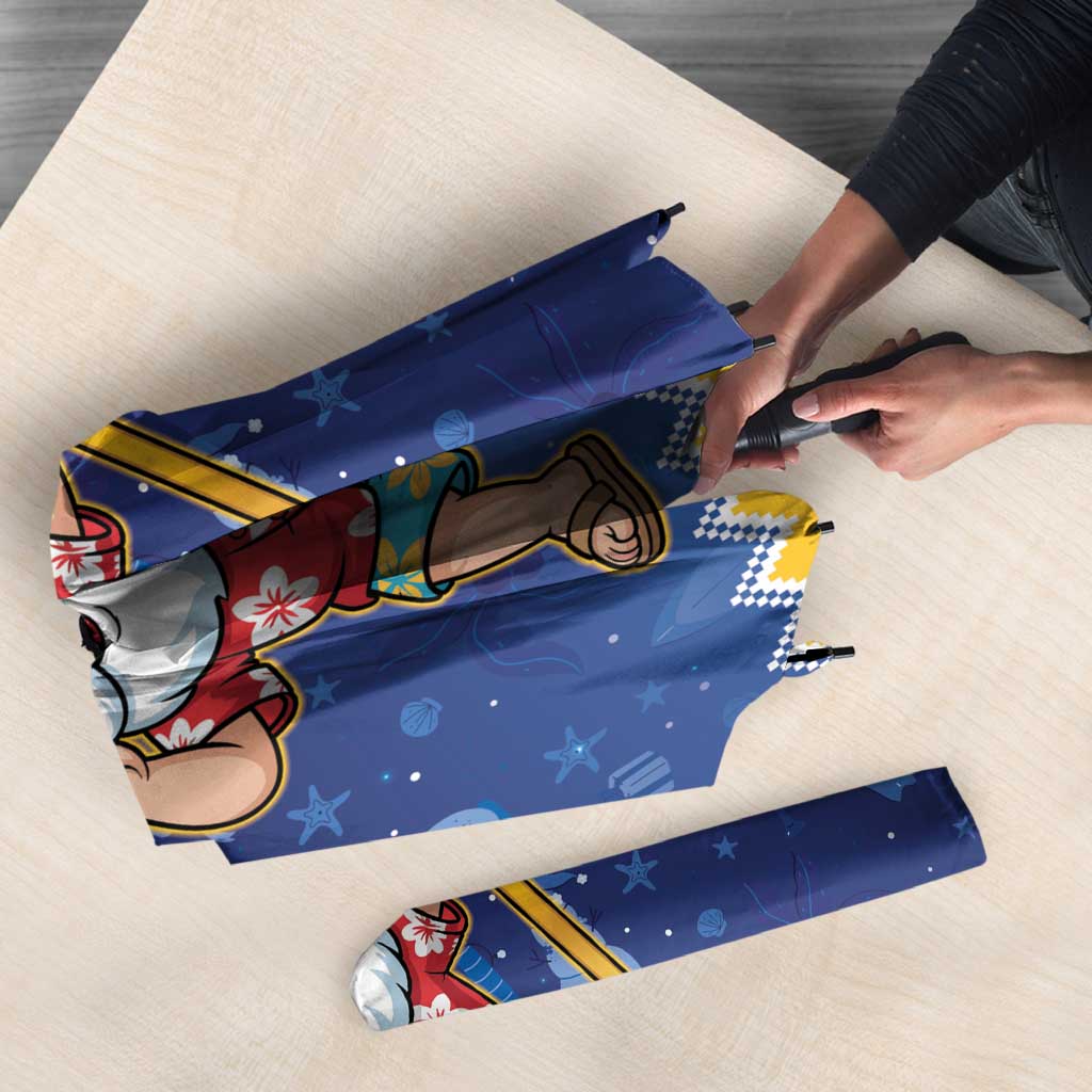Barbados Christmas Umbrella Trident Dabbing Santa - Wonder Print Shop