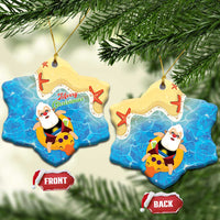 Antigua and Barbuda Christmas Ceramic Ornament Chilling Santa - Wonder Print Shop