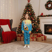 Antigua and Barbuda Christmas Pajama Set Chilling Santa - Wonder Print Shop