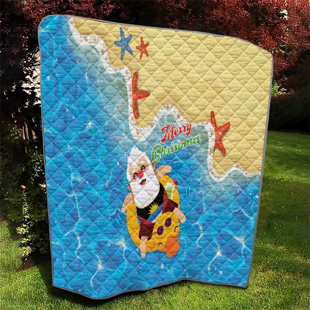 Antigua and Barbuda Christmas Quilt Chilling Santa - Wonder Print Shop