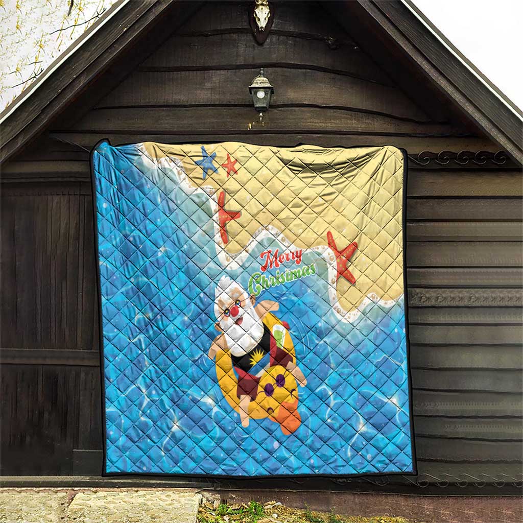 Antigua and Barbuda Christmas Quilt Chilling Santa - Wonder Print Shop