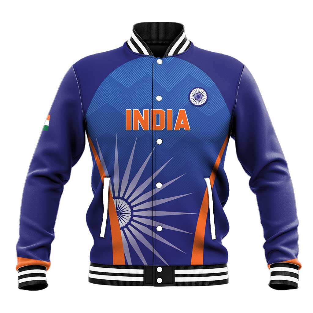 Custom India Cricket Baseball Jacket Go Champions Men In Blue LT05 - Wonder Print Shop