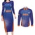 Custom India Cricket Couples Matching Long Sleeve Bodycon Dress and Long Sleeve Button Shirt Go Champions Men In Blue LT05 - Wonder Print Shop