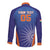 Custom India Cricket Long Sleeve Button Shirt Go Champions Men In Blue LT05 - Wonder Print Shop