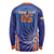 Custom India Cricket Long Sleeve Shirt Go Champions Men In Blue LT05 - Wonder Print Shop