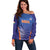 Custom India Cricket Off Shoulder Sweater Go Champions Men In Blue