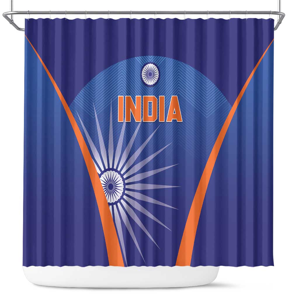 India Cricket Shower Curtain Go Champions Men In Blue