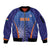 Custom India Cricket Sleeve Zip Bomber Jacket Go Champions Men In Blue LT05 - Wonder Print Shop