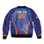 Custom India Cricket Sleeve Zip Bomber Jacket Go Champions Men In Blue LT05 - Wonder Print Shop