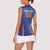 Custom India Cricket Women Sleeveless Polo Shirt Go Champions Men In Blue