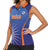 Custom India Cricket Women Sleeveless Polo Shirt Go Champions Men In Blue